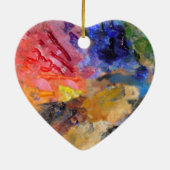 アーティストペインターのパレカラフルッ絵を描ト セラミックオーナメント (裏面)