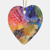 アーティストペインターのパレカラフルッ絵を描ト セラミックオーナメント (左)