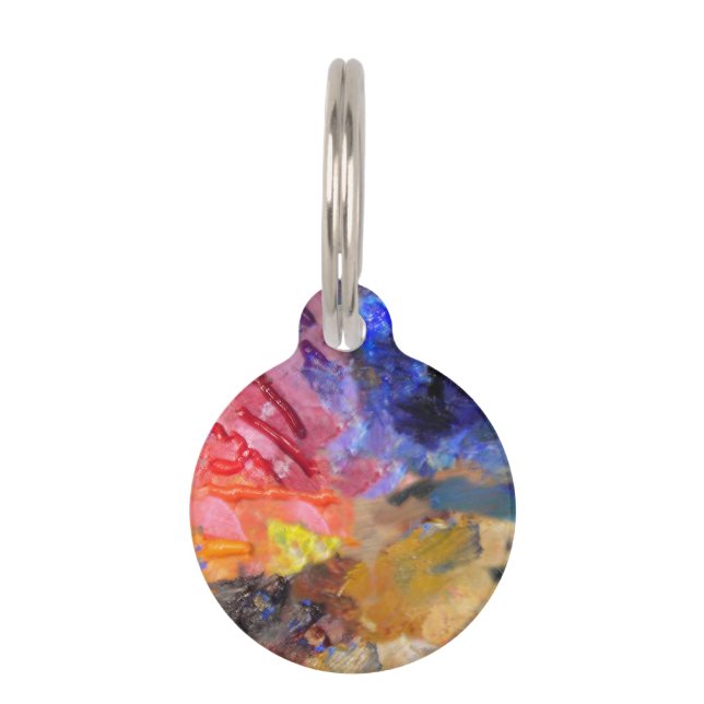 アーティストペインターのパレカラフルッ絵を描ト ペット　ネームタグ (正面)