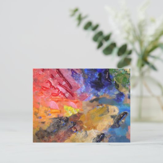 アーティストペインターのパレカラフルッ絵を描ト ポストカード (スタンド正面)