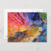 アーティストペインターのパレカラフルッ絵を描ト ポストカード (正面/裏面)