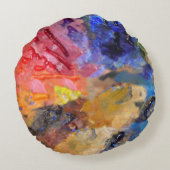 アーティストペインターのパレカラフルッ絵を描ト ラウンドクッション (裏面)
