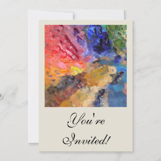 アーティストペインターのパレカラフルッ絵を描ト 招待状 (正面)