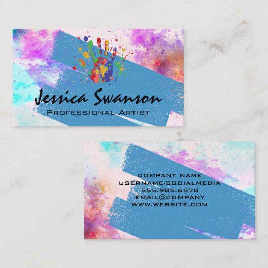 アーティストペインターの作成者 | 手のロ絵を描ゴ 名刺 (正面/裏面)