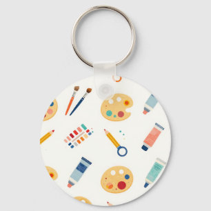 アーティストペイントツールパターン かわいい水彩画 キーホルダー