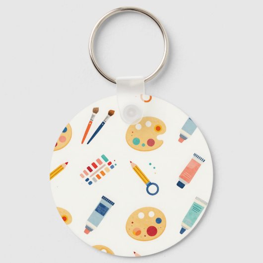 アーティストペイントツールパターン かわいい水彩画 キーホルダー (正面)