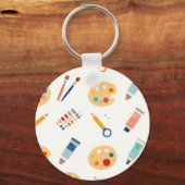 アーティストペイントツールパターン かわいい水彩画 キーホルダー (正面)