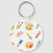 アーティストペイントツールパターン かわいい水彩画 キーホルダー (裏面)