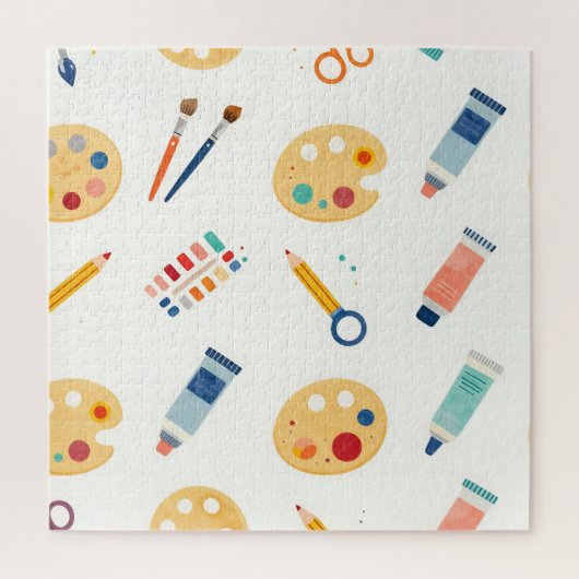 アーティストペイントツールパターン かわいい水彩画 ジグソーパズル (縦)
