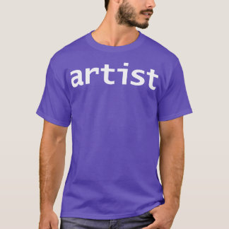 アーティストミニマルタイポグラフィホワイト文字 Tシャツ