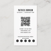 アーティストミュージシャンソングライター写真ソーシャルメディア 名刺 (裏面)