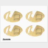 アーティストモダン抽象芸術フェイク金ゴールドブラシストローク楕円 楕円形シール (シート)