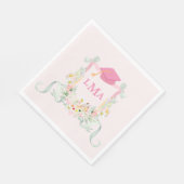 アーティストモノグラム写真卒業 スタンダードランチョンナプキン (角)