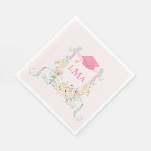 アーティストモノグラム写真卒業 スタンダードランチョンナプキン (角)