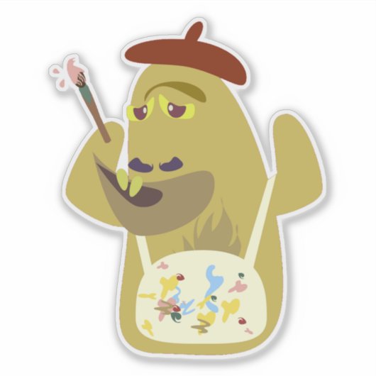 アーティストモンスターおもしろいキャラクターマンガアートデザイン シール (正面)