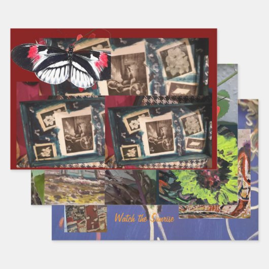 アーティストラッラップのピング紙フラットシートセット3 ラッピングペーパーシート (セット)