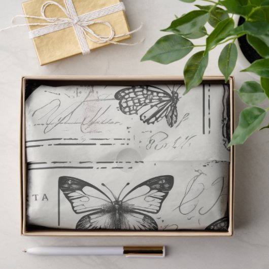 アーティストラージヴィンテージ牡丹バタフライデコパージュ 薄葉紙 (ギフト)