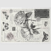 アーティストラージヴィンテージ牡丹バタフライデコパージュ 薄葉紙 (正面)