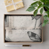 アーティストラージヴィンテージ牡丹バタフライ白黒 薄葉紙 (ギフト)