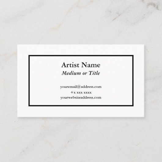 アーティスト向けにカスタマイズ可能な名刺 名刺 (正面)