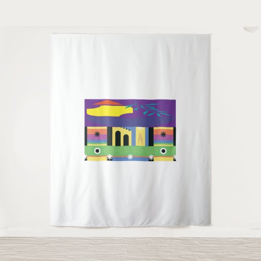 アーティスト向けはっきりしたの装飾とマクシマリストデザイン タペストリー (正面)