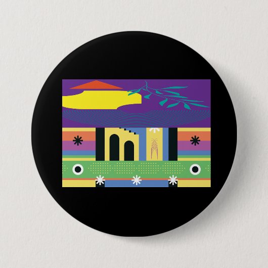 アーティスト向けはっきりしたの装飾とマクシマリストデザイン 缶バッジ (正面)