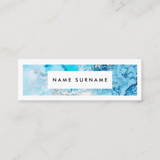 アーティスト大理石アクア水彩ミニ名刺 スキニー名刺 (正面)