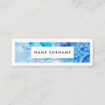 アーティスト大理石青水彩ミニ名刺