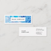 アーティスト大理石青水彩ミニ名刺 スキニー名刺 (正面/裏面)