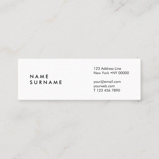 アーティスト大理石青水彩ミニ名刺 スキニー名刺 (裏面)