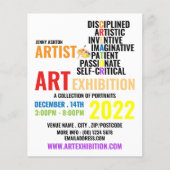 アーティスト展の特徴広告 チラシ (正面)