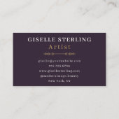 アーティスト抽象芸術紫金ゴールド波色 名刺 (裏面)