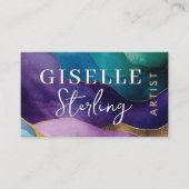 アーティスト抽象芸術紫金ゴールド波色 名刺 (正面)