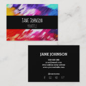 アーティスト抽象芸術色彩の鮮やかカラフル名刺 名刺 (正面/裏面)