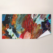 アーティスト数々のの油の色絵を描の線 バスタオル (バスタオル)