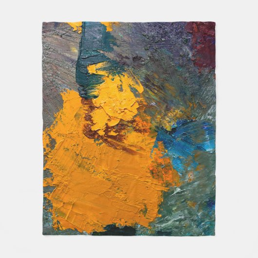 アーティスト数々のの油の色絵を描の線 フリースブランケット (正面)
