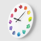 アーティスト水彩画パレット壁時計 ラージ壁時計 (傾斜)