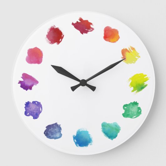 アーティスト水彩画パレット壁時計 ラージ壁時計 (正面)