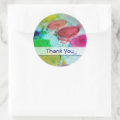 アーティスト水絵を描色パレットありがとう ラウンドシール (バッグ)