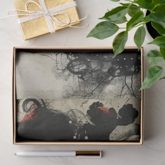 アーティスト混合メディアブラッククリームラージ顔2 薄葉紙 (ギフト)