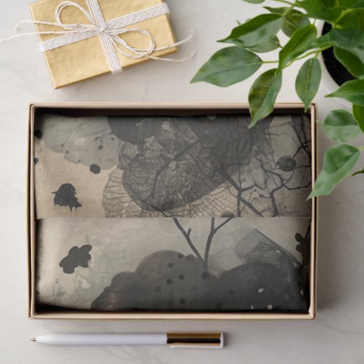 アーティスト混合メディアブラッククリーム大顔 薄葉紙 (ギフト)