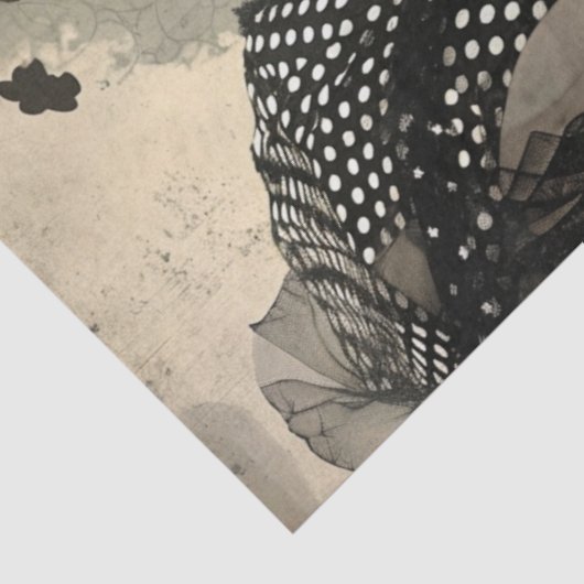 アーティスト混合メディアブラッククリーム大顔 薄葉紙 (詳細)