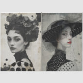 アーティスト混合メディア白黒大顔 薄葉紙 (正面)