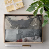 アーティスト混合メディア白黒大顔 薄葉紙 (ギフト)