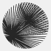 アーティスト白黒スターバストテクスチャ背景 ラウンドシール (正面)