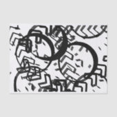 アーティスト白黒ラージサークルChevronテクスチャ 薄葉紙 (正面)