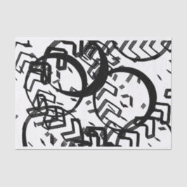 アーティスト白黒ラージサークルChevronテクスチャ 薄葉紙