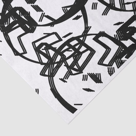 アーティスト白黒ラージサークルChevronテクスチャ 薄葉紙 (詳細)