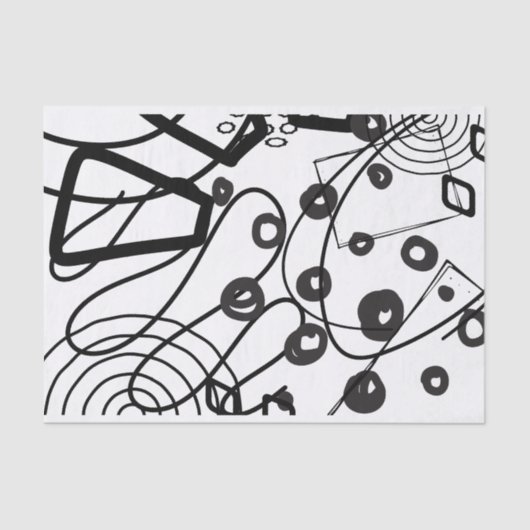 アーティスト白黒ラージサークルDoodleテクスチャ 薄葉紙 (正面)