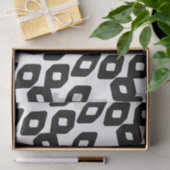 アーティスト白黒ラージダイヤモンドパターンテクスチャ 薄葉紙 (ギフト)